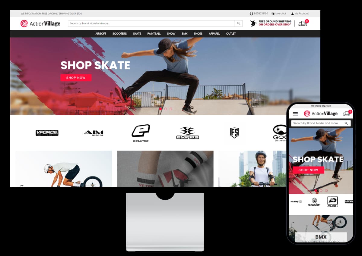 Action Village e-commerce website