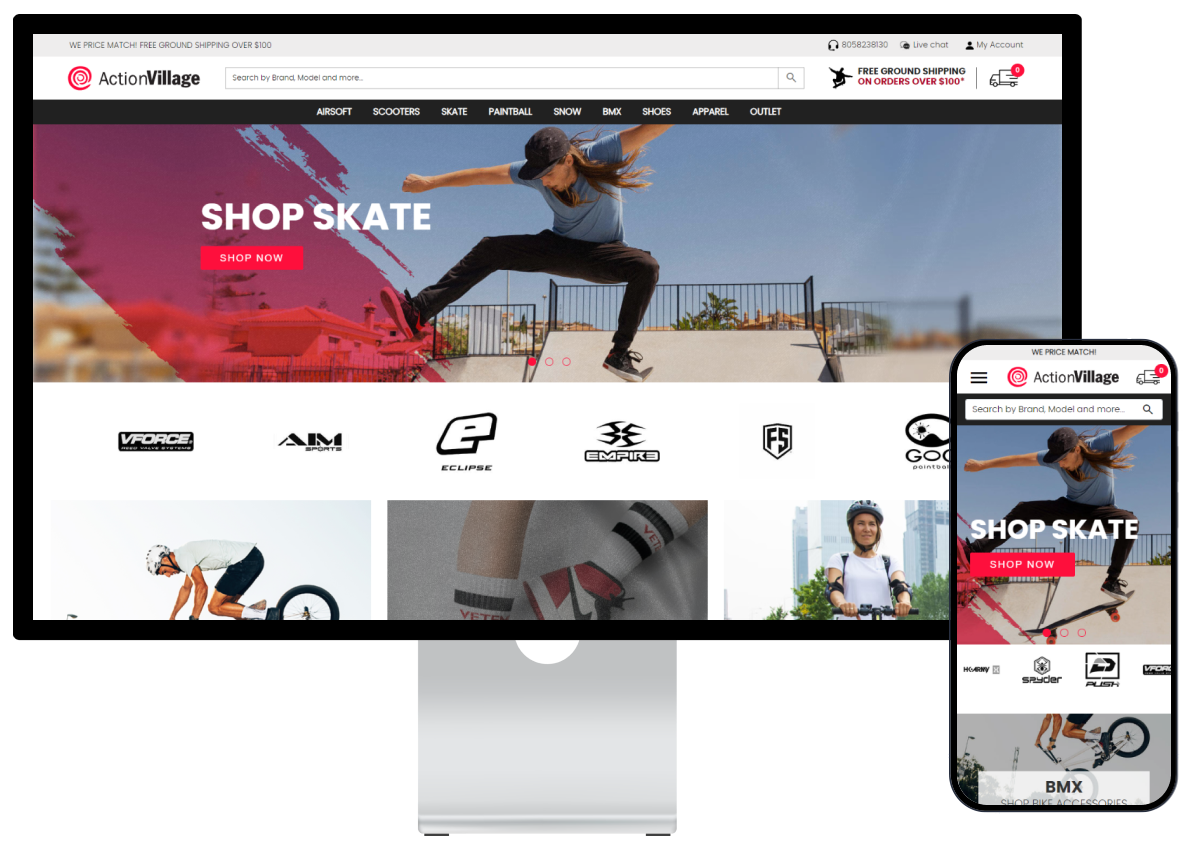 Action Village e-commerce website
